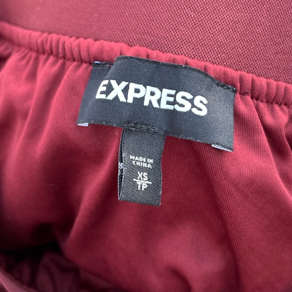 Burgundy Pleated Accordion A-Line Mini Skirt - Picture 4 of 7